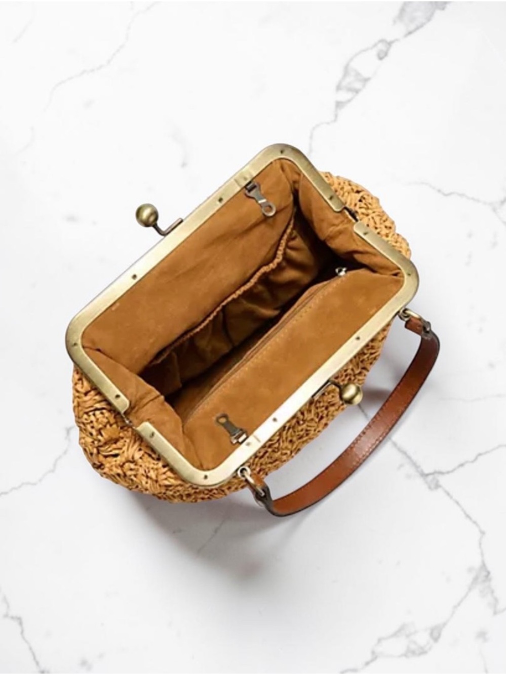 Patricia Nash Elara Woven Frame Bag Kiss Lock Mango (NWT) with Dust Bag - Picture 3 of 5